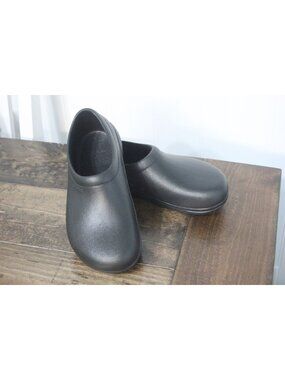 Crocs Bistro Black Slip-Resistant Work Clogs W8 M6 EUC